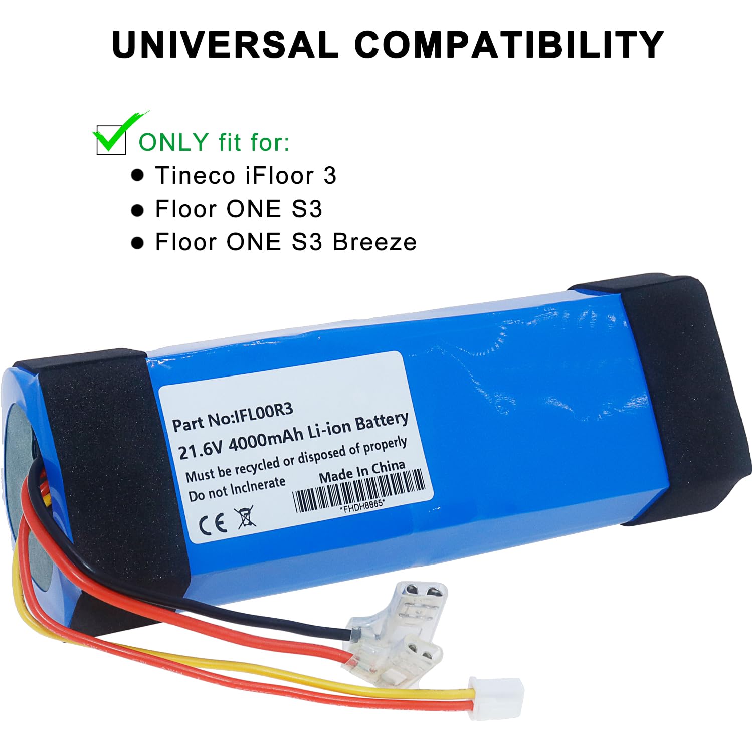 XITAIAN 21,6 V 86,4 Wh 4000 mAh bateria zamienna do Tineco iFloor 3, Floor ONE S3, Floor ONE S3 Breeze