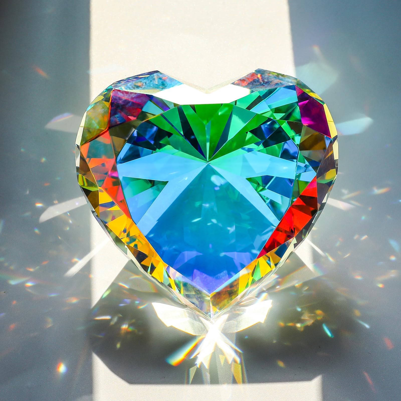 90 mm Kristalldiamant-Briefbeschwerer, herzförmige Glassteine, große künstliche Diamanten, Papierbeschwerer für Frauen, Schreibtisch, Hochzeit, Tafelaufsatz, AB-beschichtet