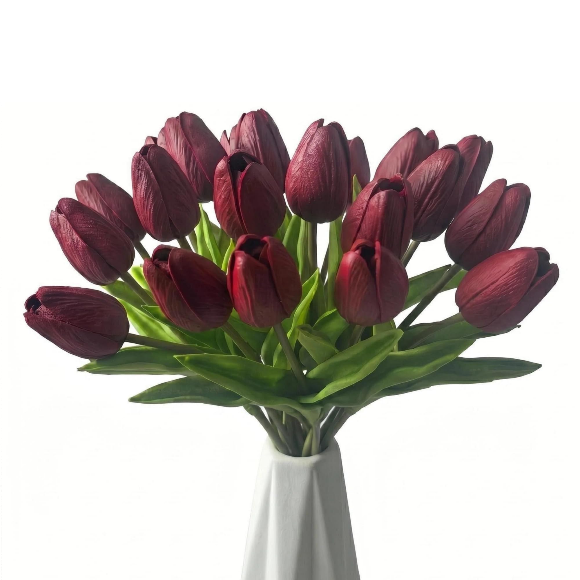 Mandy's 20pcs Artificial Burgundy Tulips