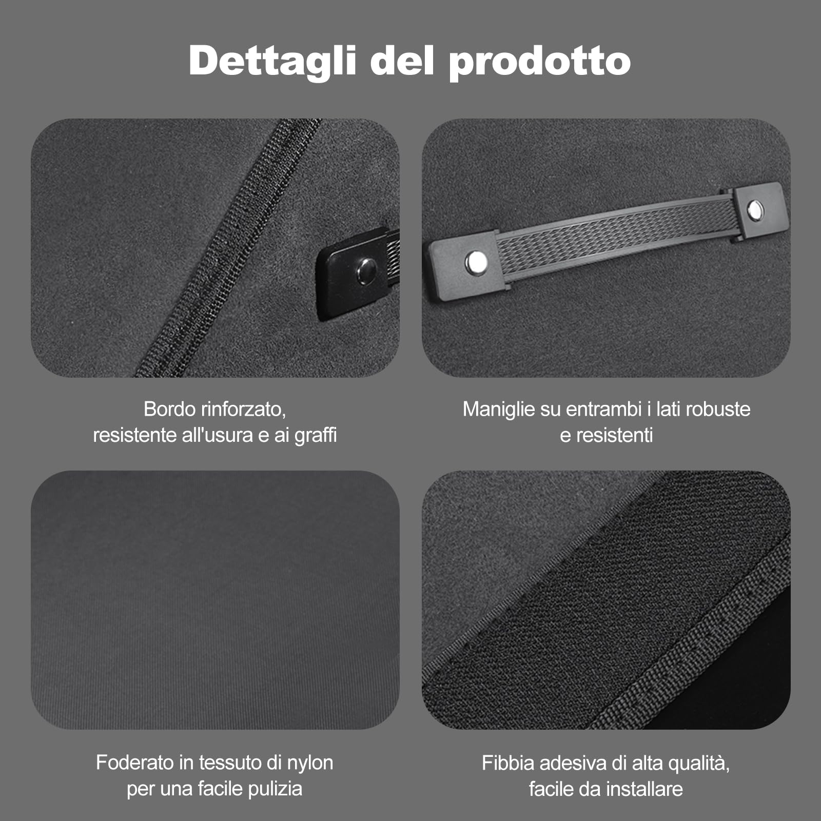 Ergocar Organizzatore per bagagliaio da auto antiscivolo, pieghevole borsa per baule di alta qualità con coperchio, organizer per bagagliaio con manico resistente per auto/SUV/camion (medio)