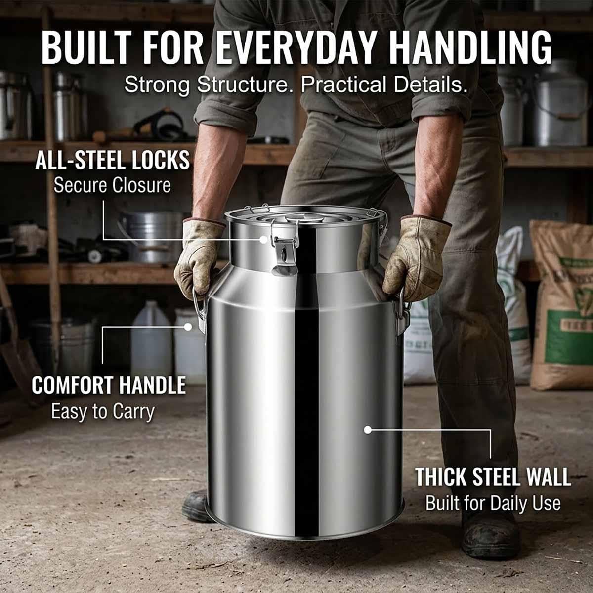 Bidon À Lait Inox, Pot À Lait Hermétique, Bidon Alimentaire Avec Robinet
