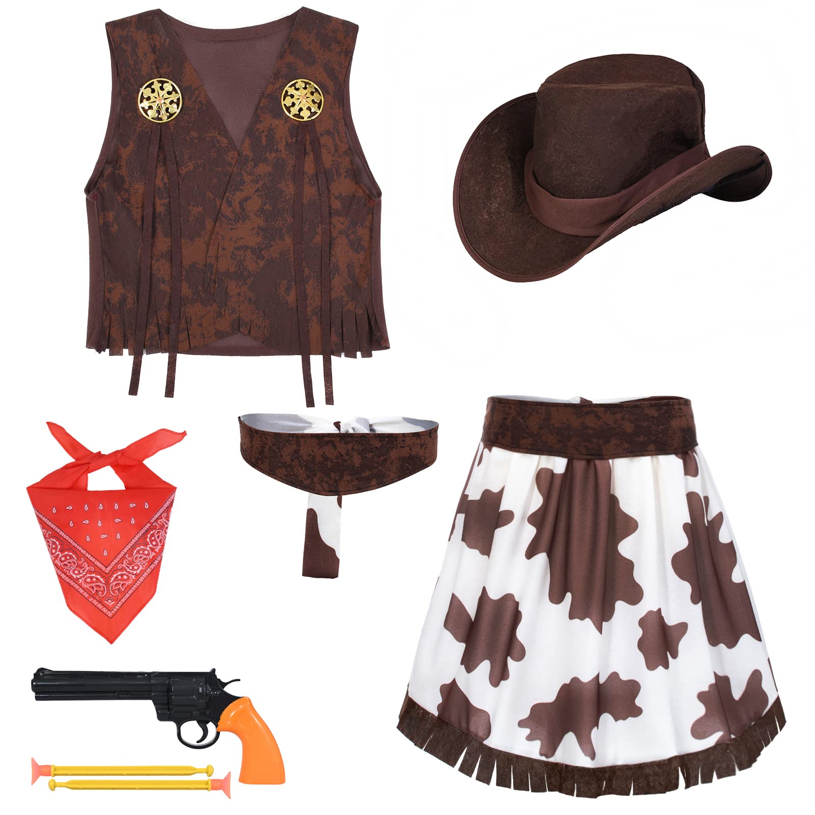 TOGROP Cowboy Costume for Boys Kids Cowgirl Police Dress Up Party Cosplay 3-10 Years