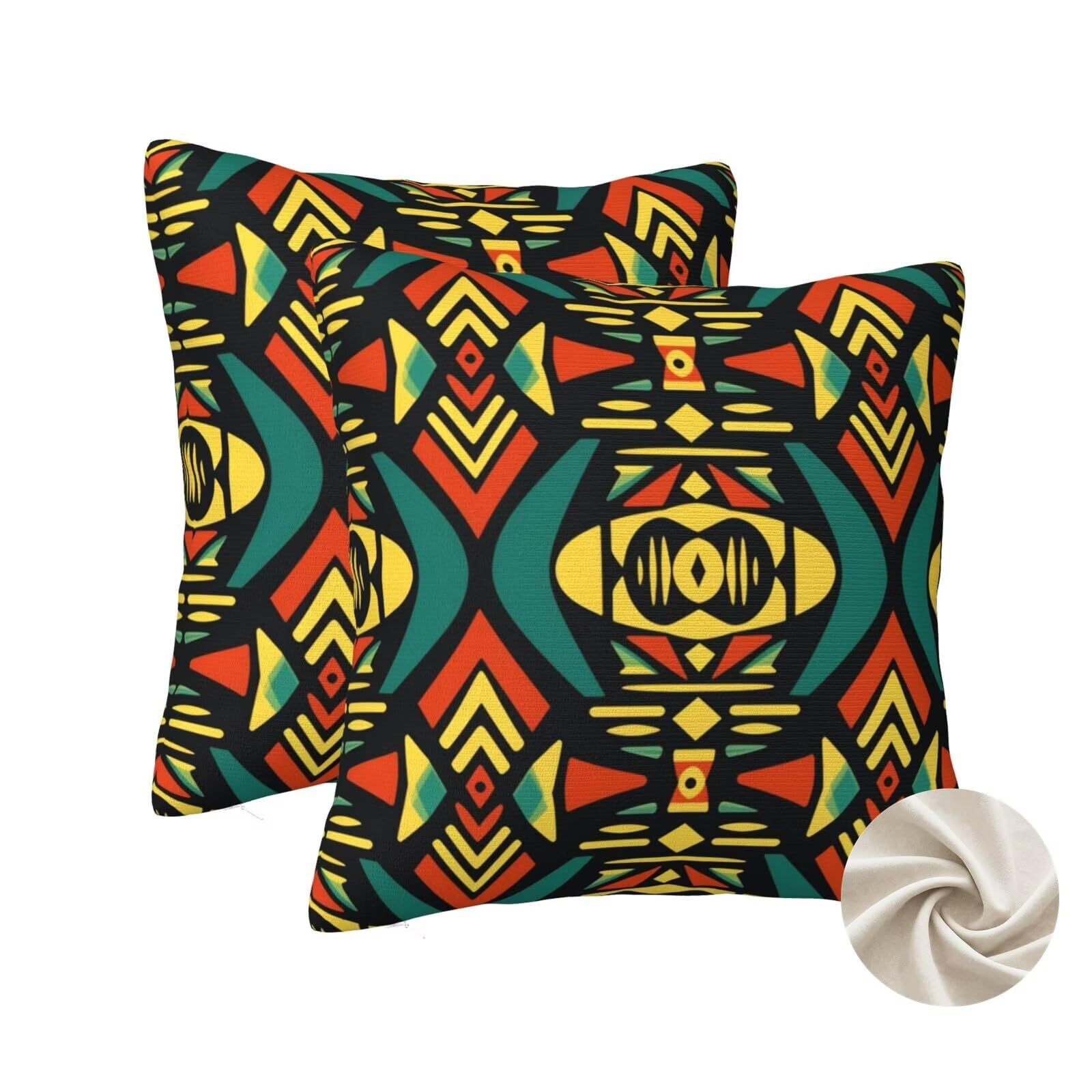Housses de coussin 70x70 cm lot de 2 style vintage motif national pour deco de canape salon