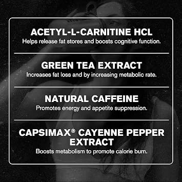 Jacked Factory Burn-XT Clinically Studied Fat Burner & Weight Loss Supplement - Appetite Suppressant & Energy Booster - with Acetyl L-Carnitine, Green Tea Extract and More - 180 Natural Diet Pills
