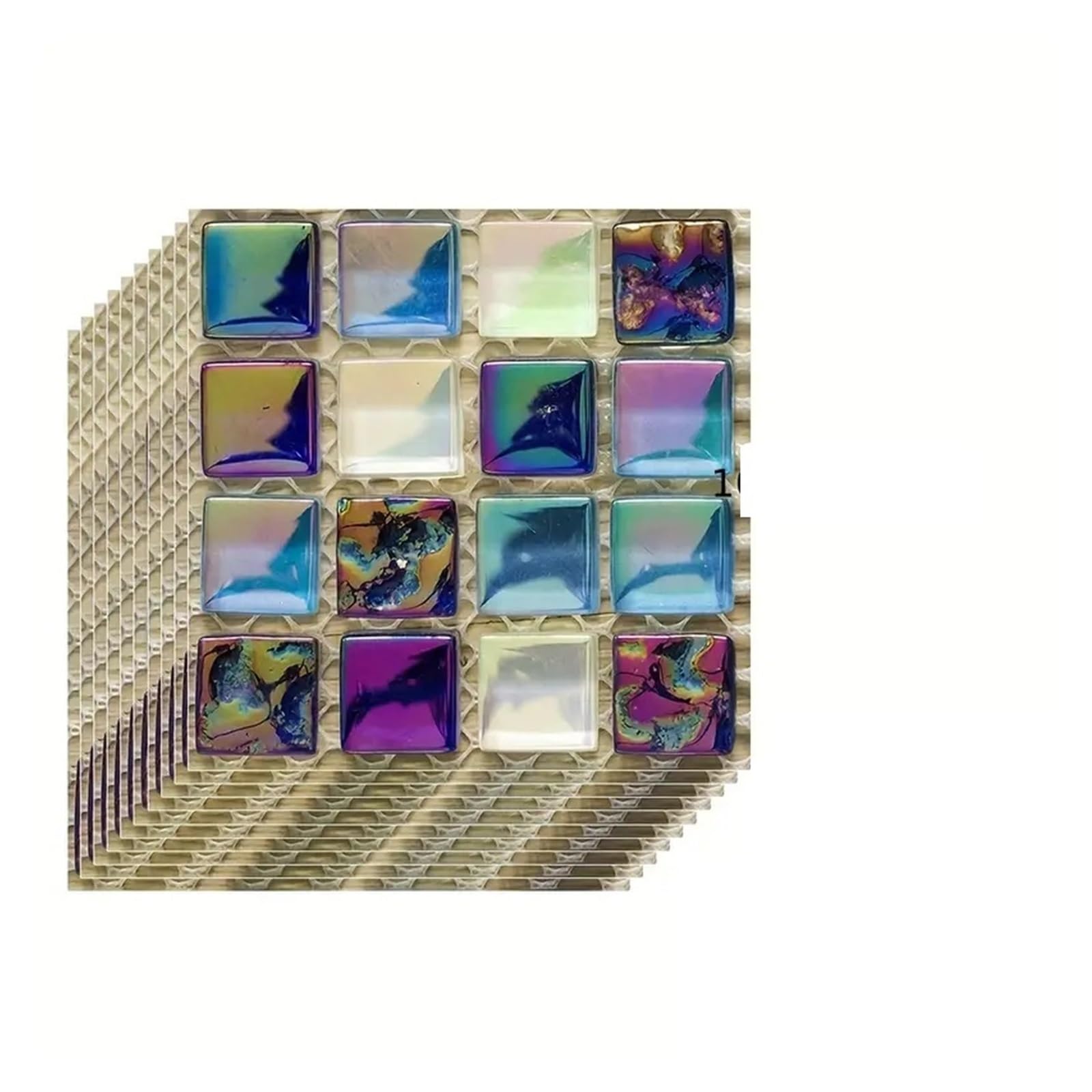 Stick On Tiles 10pcs Mosaic Tile Stickers Waterproof Wall Sticker for Kitchen Bathroom Floor