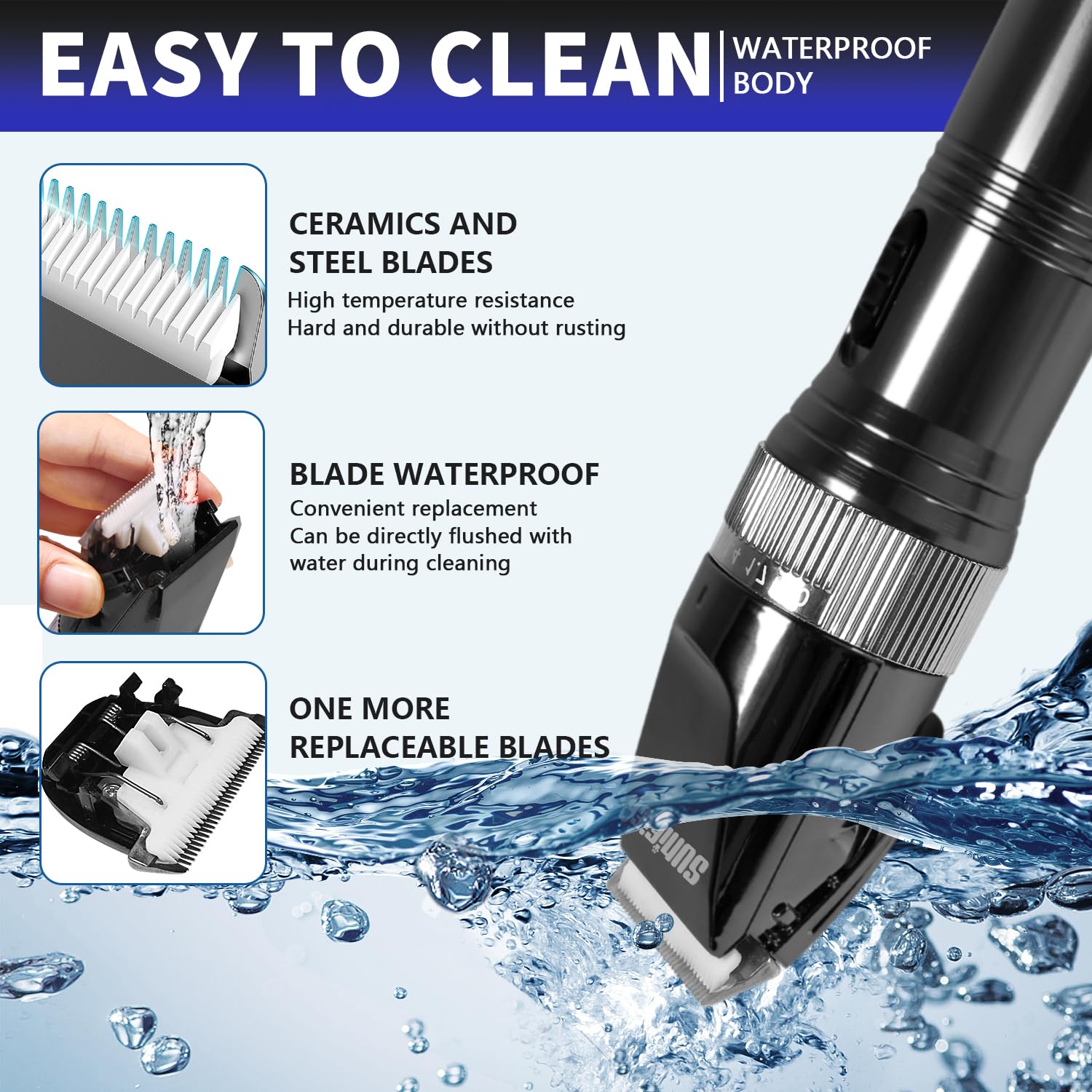 Sunifier Professional Dog Grooming Clippers for Thick Coat Sheep