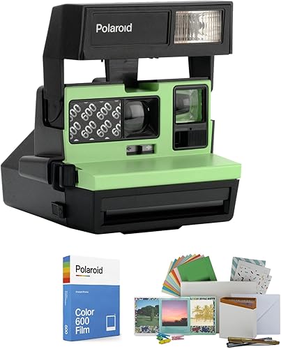 Cámara instantánea Polaroid 600 (verde menta) con película de color y paquete de accesorios (3 artículos)