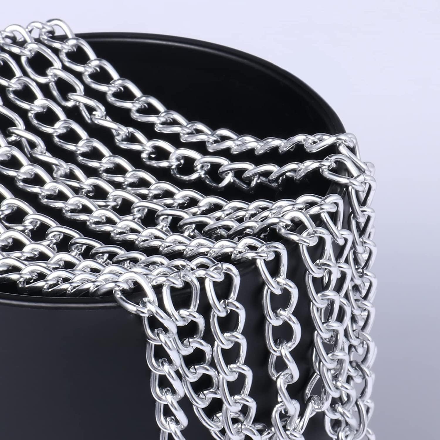 10 Metri 33 Piedi Catenine per Collane Fai da Te, Larghezza 1.5 mm Catene per Gioielli con 20 Fermagli per Aragosta e 40 Anelli di Salto per Fai-da-Te Forniture Gioielli Braccialetti(Argento)
