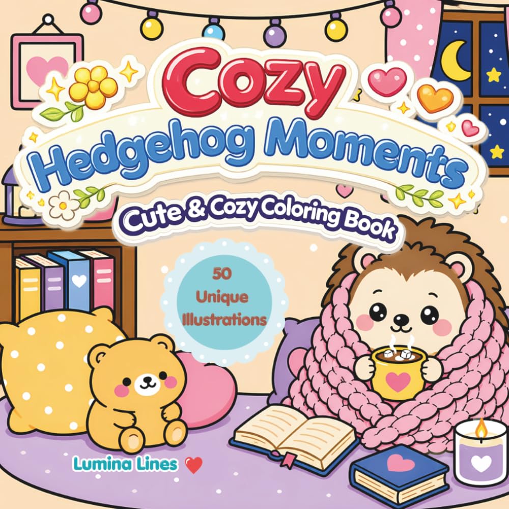 Cozy Hedgehog Moments: Bold and Easy Designs for Stress Relief and Relaxation