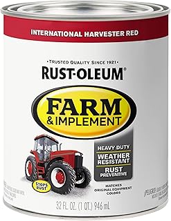 Rust-Oleum 280109 Farm & Implement Enamel Paint, Quart, International Harvester Red, (Pack of 1)