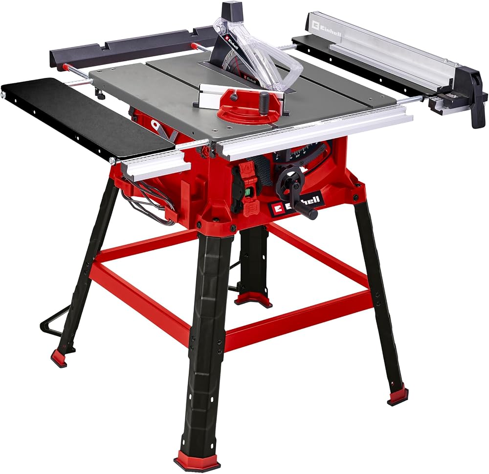 Einhell Scie sur table TC-TS 2225 U | 2200 W | hauteur 80 mm | lame Ø 254 mm | rallonge table | butée d’angle | guide parallèle