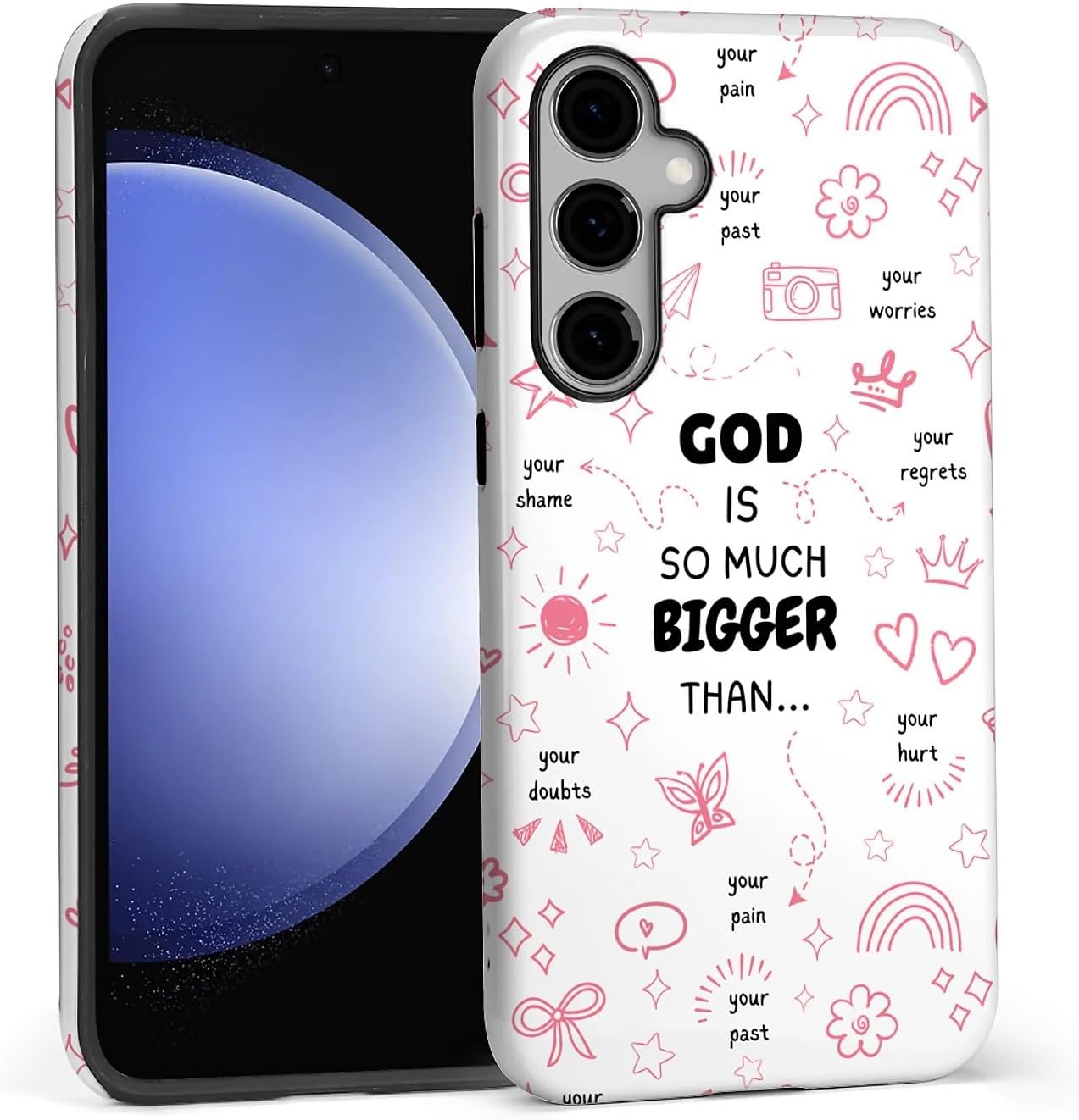 Christian Classic Religious Sayings Phone Case for Samsung Galaxy S23 FE Aesthetic Inspirational Quotes Cover for Woman Girl