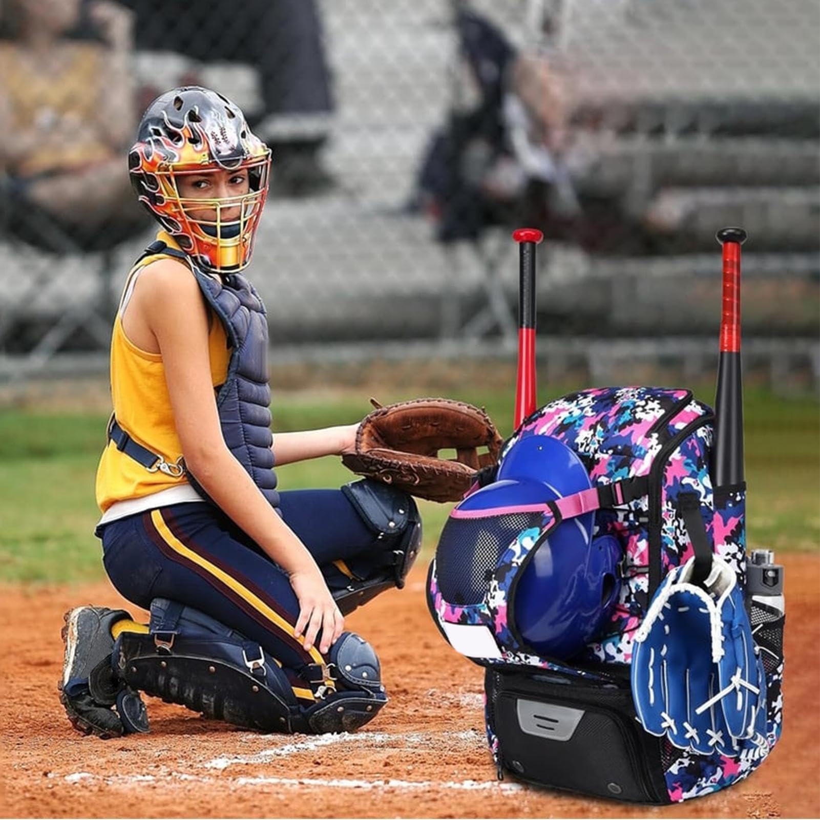 Torba baseballowa dla młodzieży, lekki, duży plecak z regulowanymi paskami na ramię - torba baseballowa dla chłopców | piłka nożna, piłka nożna, sport, szkoła, gra, podróże, ćwiczenia, trening, lato