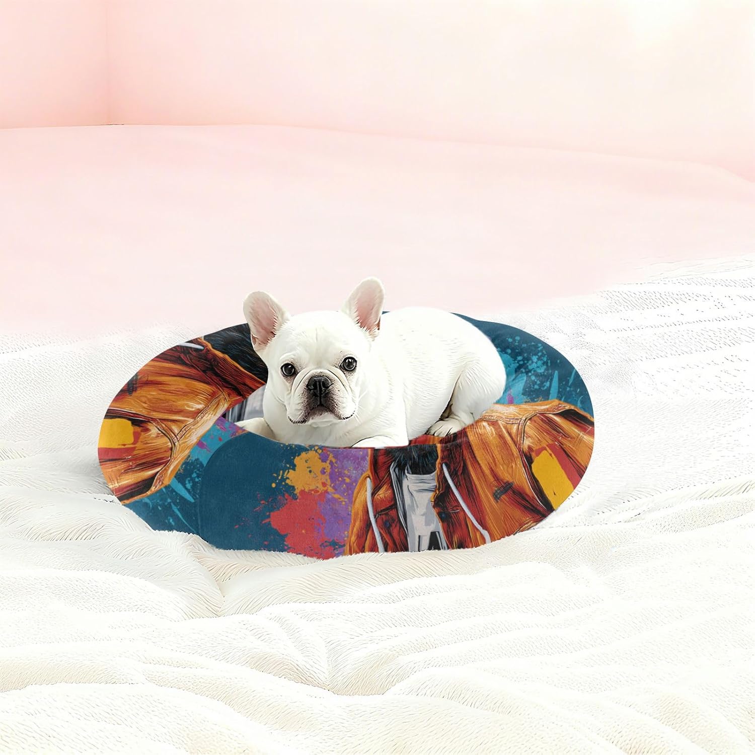 Graffiti Cool Bear Pet Cat Beds Warm & Cozy Dog Pillow Bed for Small Size Pets Supplies M