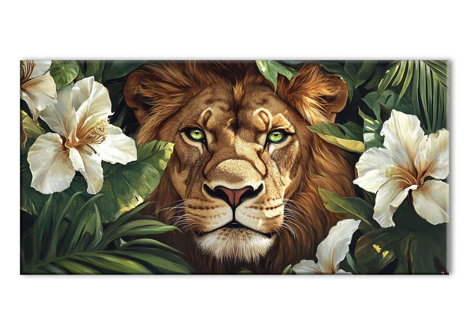 Artisanat gemme lion et fleurs de haute précision pour décoration maison - 7