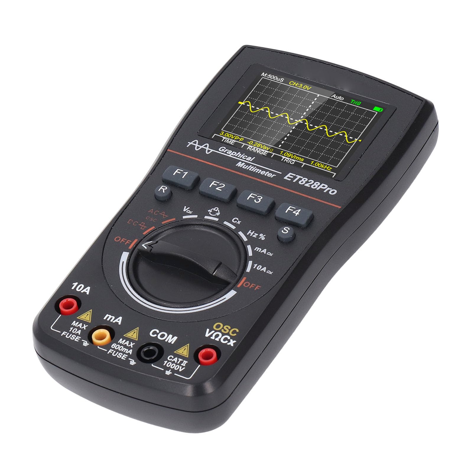 Multímetro digital de 2 pulgadas para automoción profesional profesional con ancho de banda analógico de 10 MHz, frecuencia de muestreo de 50 Msp, pantalla retroiluminada de 2,4