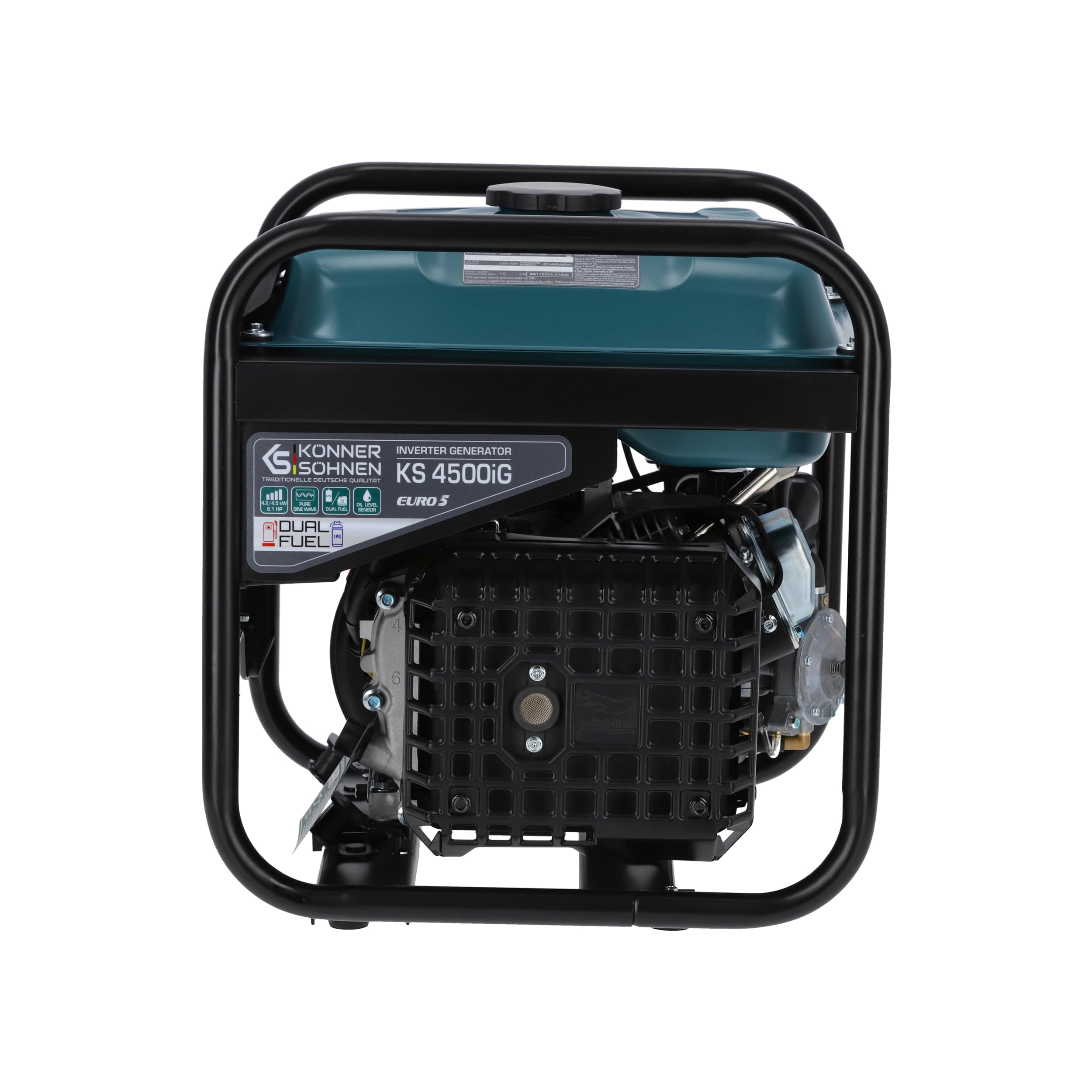 K&S Könner&Söhnen KS 4500iG Invertergenerator (Gas/Benzin) 4500 W, stromgenerator mit USB, Eco-Modus | notstromaggregat für Camping, Zuhause und Werkstatt, generator inverter, stromerzeuger Benzin LPG