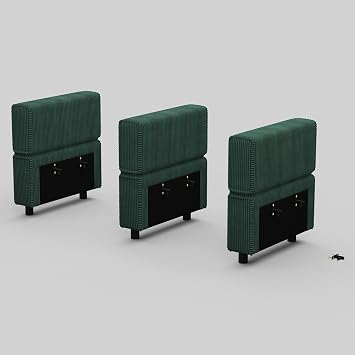 Modular Sectional Sofa Armrest Backrest Module for Sectional Couch Side Part Armrest/Backrest Set of 3 Corduroy Green