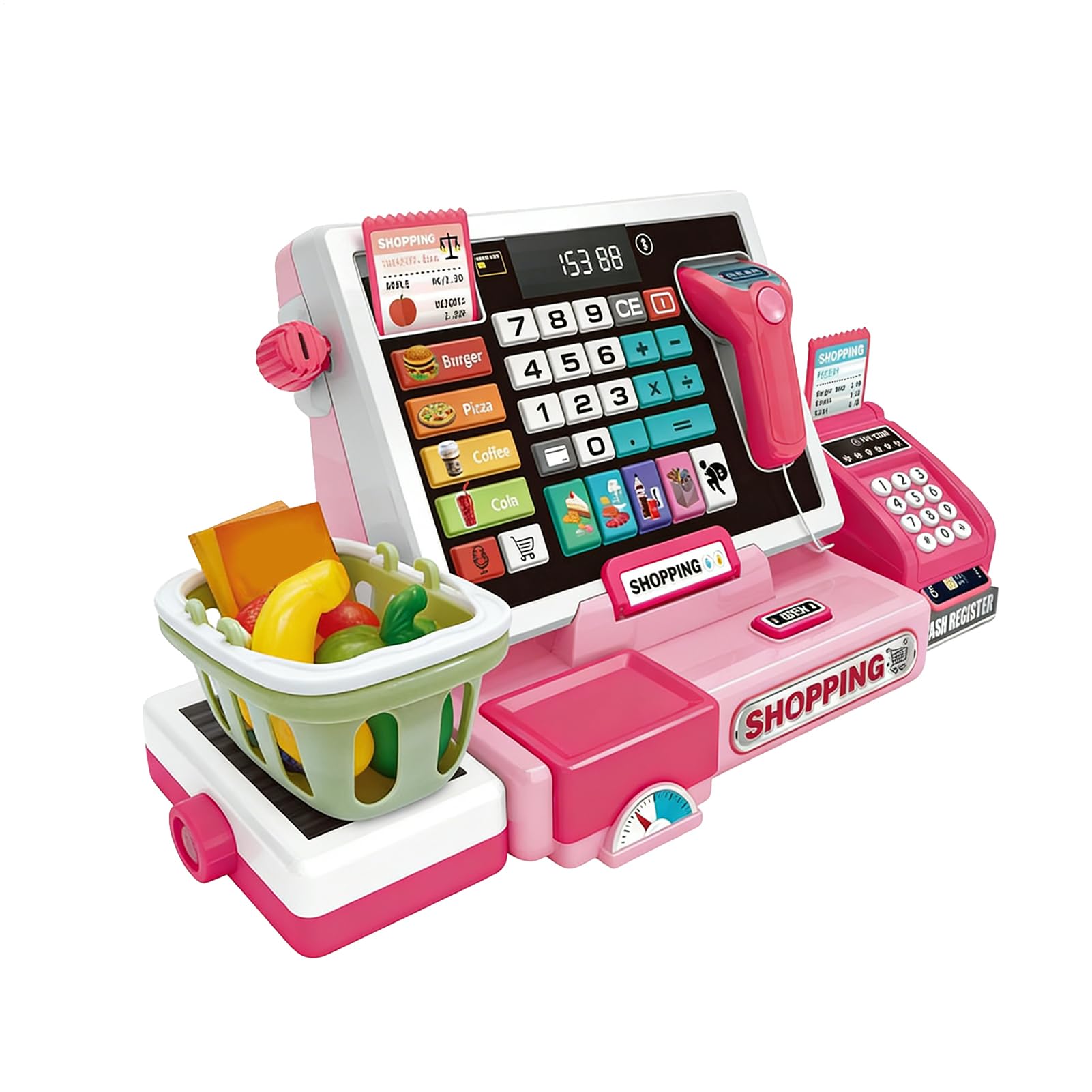 Cassa Registratrice Giocattolo Per Bambini Giochi di Finzione Supermercato