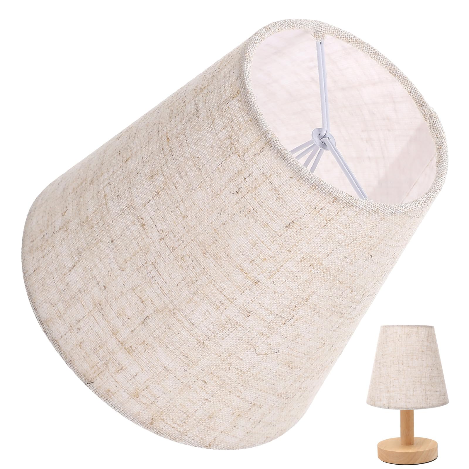 Angoily Beige Cloth Lamp Shades for Bedside Table Lamps Featuring Handmade Craftsmanship and Designed to Prevent Light Being Too Bright, for Home Decoration and Dining Room Decoration
