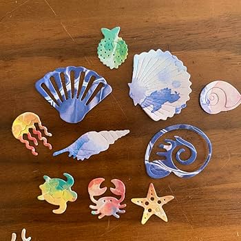 大きい　海の生き物　ペーパークラフト　ダイカット アルバム素材　色紙素材 Amazon.co.jp: 水族館 海の生き物 ペーパークラフト ダイカット