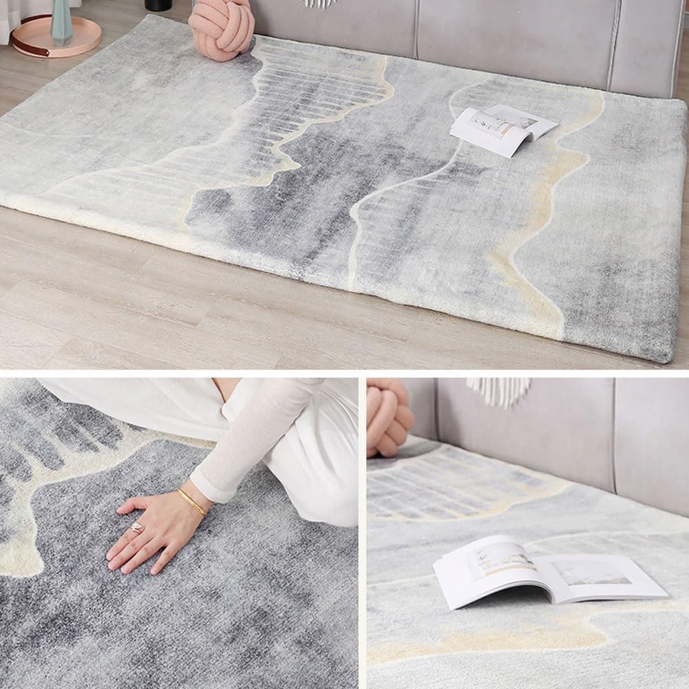 Tappetini riscaldati, tappetino riscaldante mobile per il soggiorno, superficie morbida in peluche, staccabile e lavabile, scaldapiedi per interni(B,80CM*120CM)