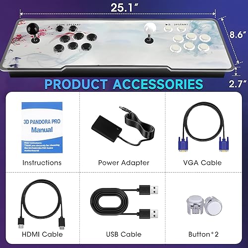 Miniatura 6 de Pandora Box Arcade, 29800 juegos en 1 consola de juegos arcade, 1280 x 720 máquina de juegos retro Full HD para PC, proyector y TV, 2-4 jugadores,