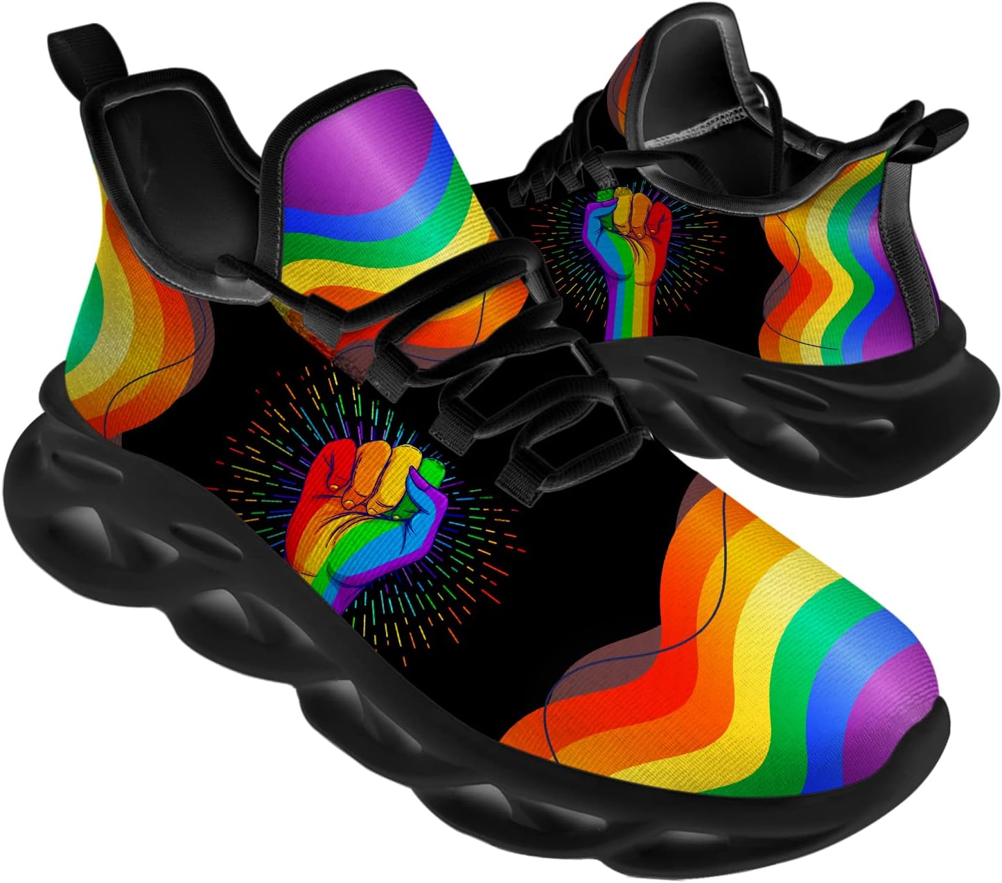 Ciadoon LGBTQ Shoes for Men Women Running Shoes Sport Walking Tennis Sneakers LGBT Shoes Gifts for Him Her