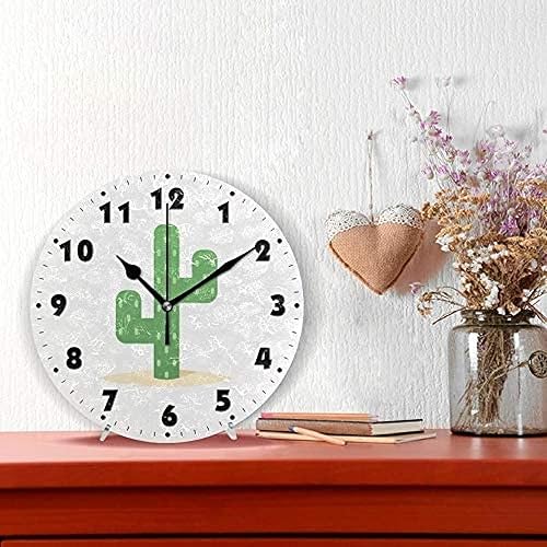 Miniatura 5 de Reloj de baño con diseño de cactus del desierto para pared silencioso sin tictac pintura al óleo decorativo silencioso para el hogar oficina escuela