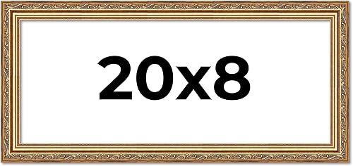 Vista 224 de Poster Palooza Marco de fotos de madera tradicional dorado antiguo de 6 x 18 pulgadas con plexiglás acrílico UV, respaldo de tablero de espuma