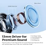 SOUNDPEATS Air6 HS BT 6.0 Wireless Earbuds, Semi-in-Ear Headphones with 13mm Triple-Magnet Bio-Composite Driver, LDAC Lossless & Hi-Res Audio, 45H Playtime, 4-Mic Noise Cancelling, IPX5 (White)