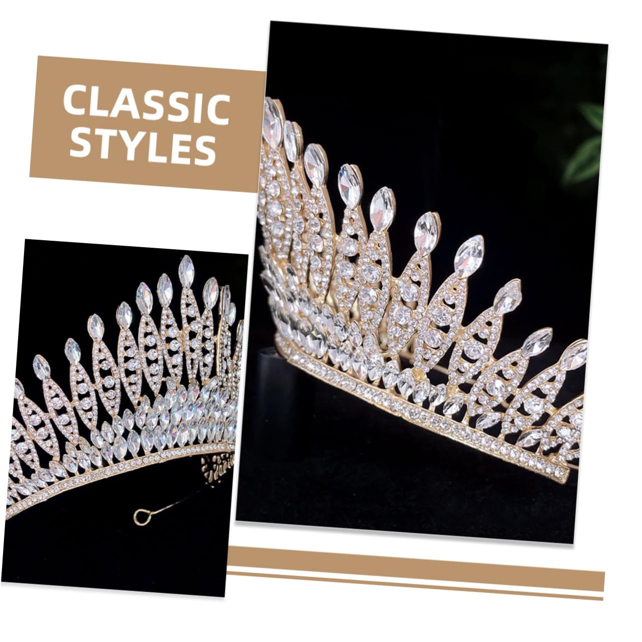 Diadema Corona de Aleación de Zinc Blanco para Novia