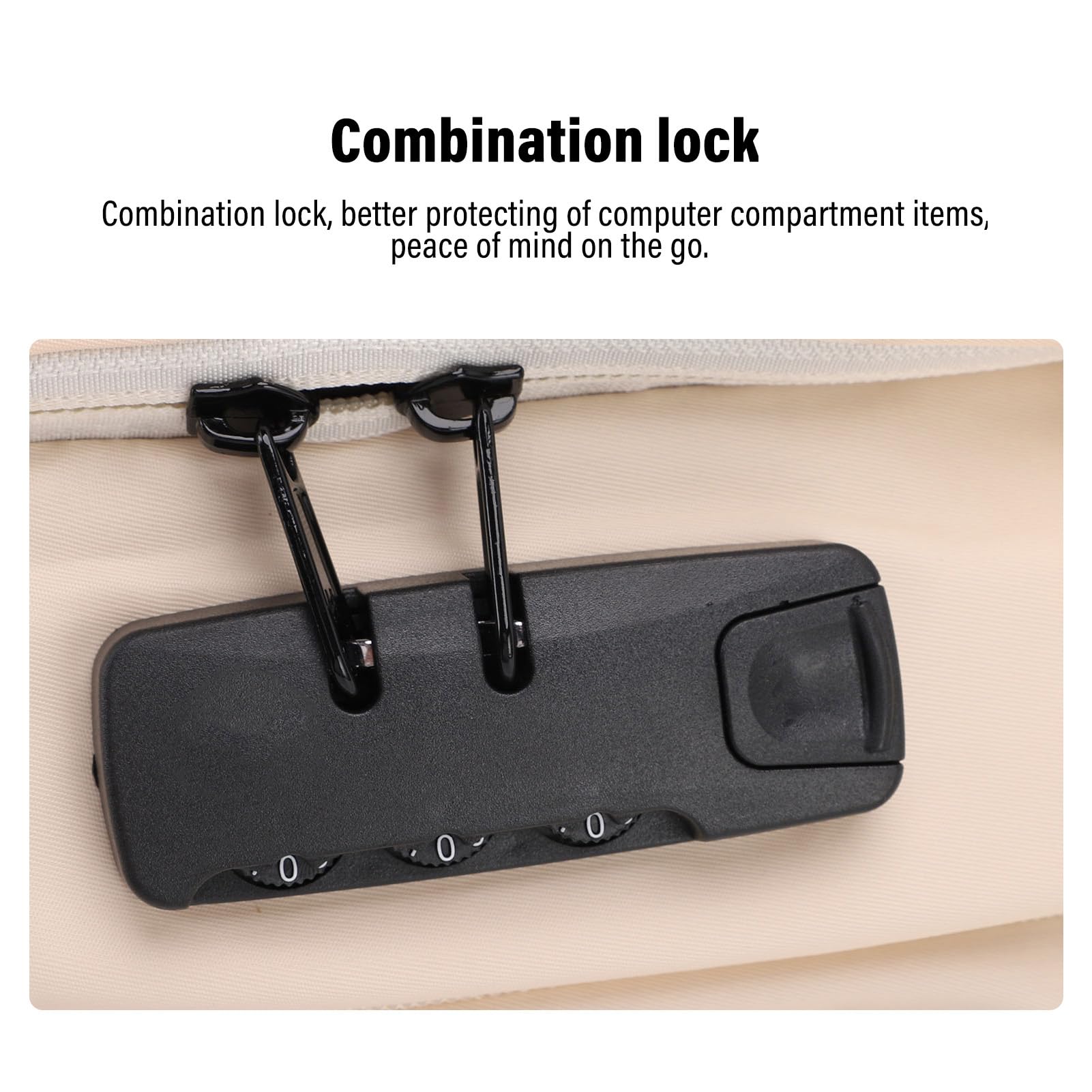 Alomejor Zaino a Compressione Sottovuoto Impermeabile Espandibile con Scomparto per Laptop per Viaggiatori D'affari, 36-55 Litri (Beige)