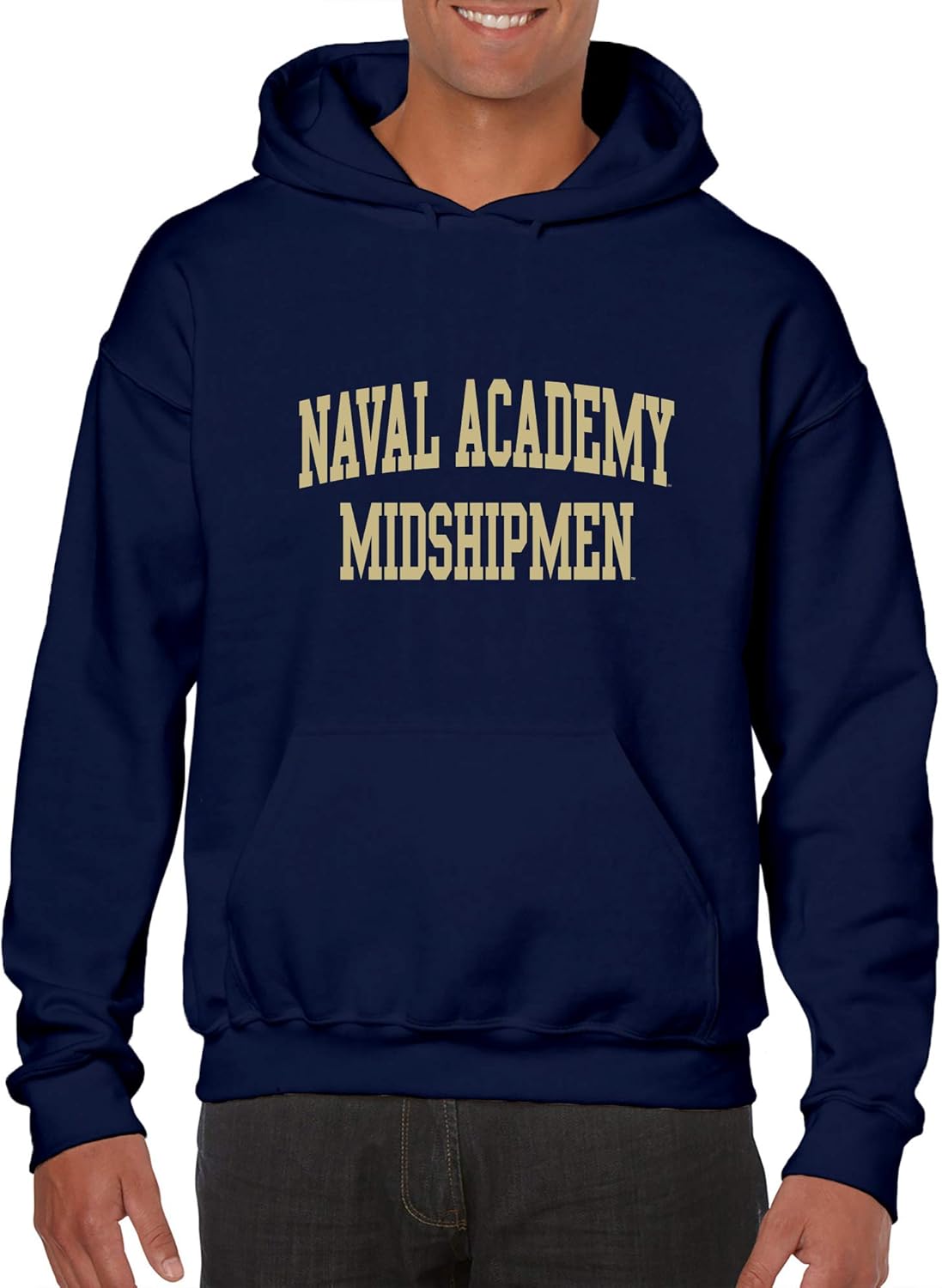 UGP Campus Apparel NCAA Front and Back Print, Team Color Hoodie, College, University XX-Large Us Naval Academy Midshipmen Navy