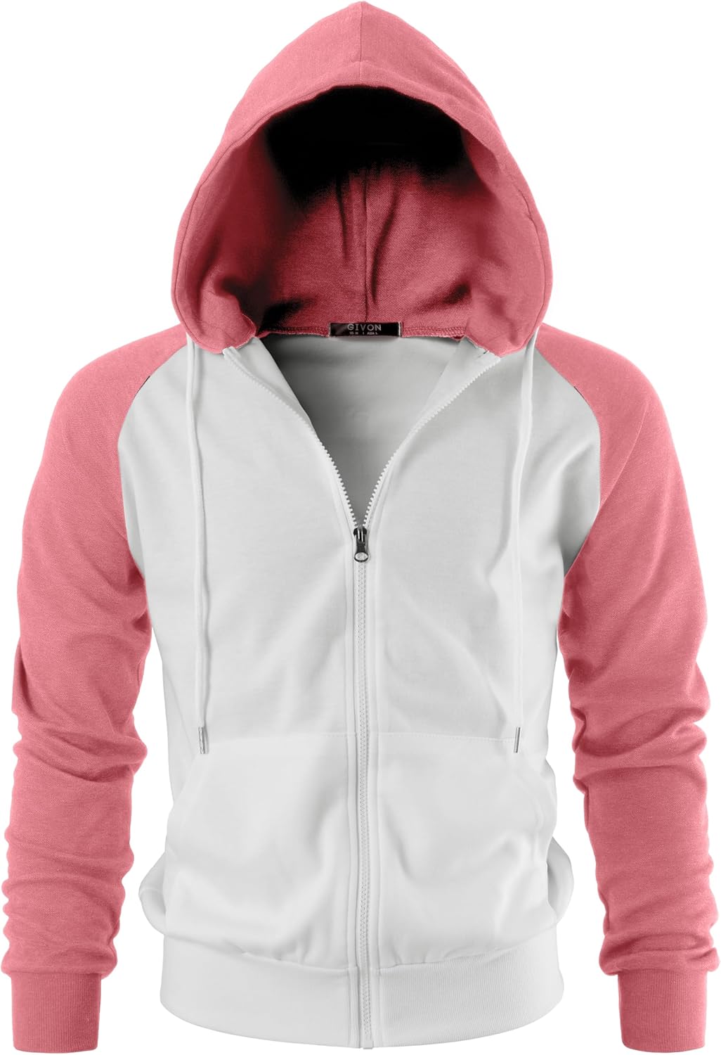 GIVON Men's Zip Up Hoodie Lightweight Baseball Raglan Hooded Sweatshirt - Image 3