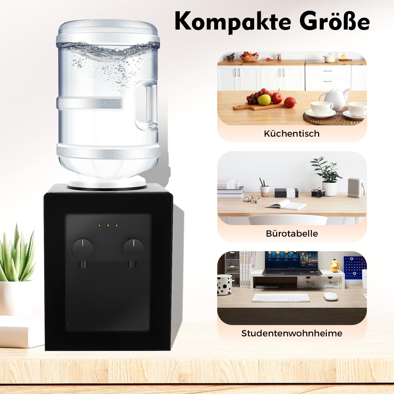 Distributeur d'eau chaude électrique 550 W | Distributeur d'eau chaude et froide vertical pour bureau et maison | Fontaine à boire avec contrôle thermostatique
