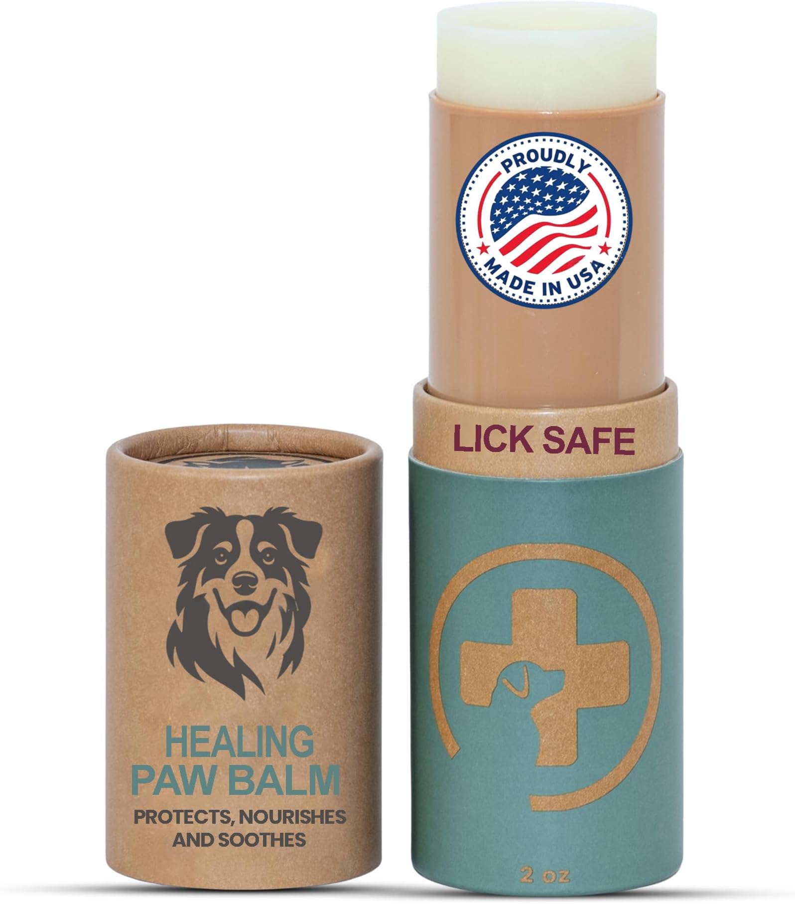 Rhino Wax - Healing Dog Paw Balm (2oz) - Moisturizer, Soother, and Pain Relief for Dry, Cracked, or Irritated Paws - Natural - Lick-Safe Formula - Safe for Dogs, Puppies, or Cats - Made in the USA