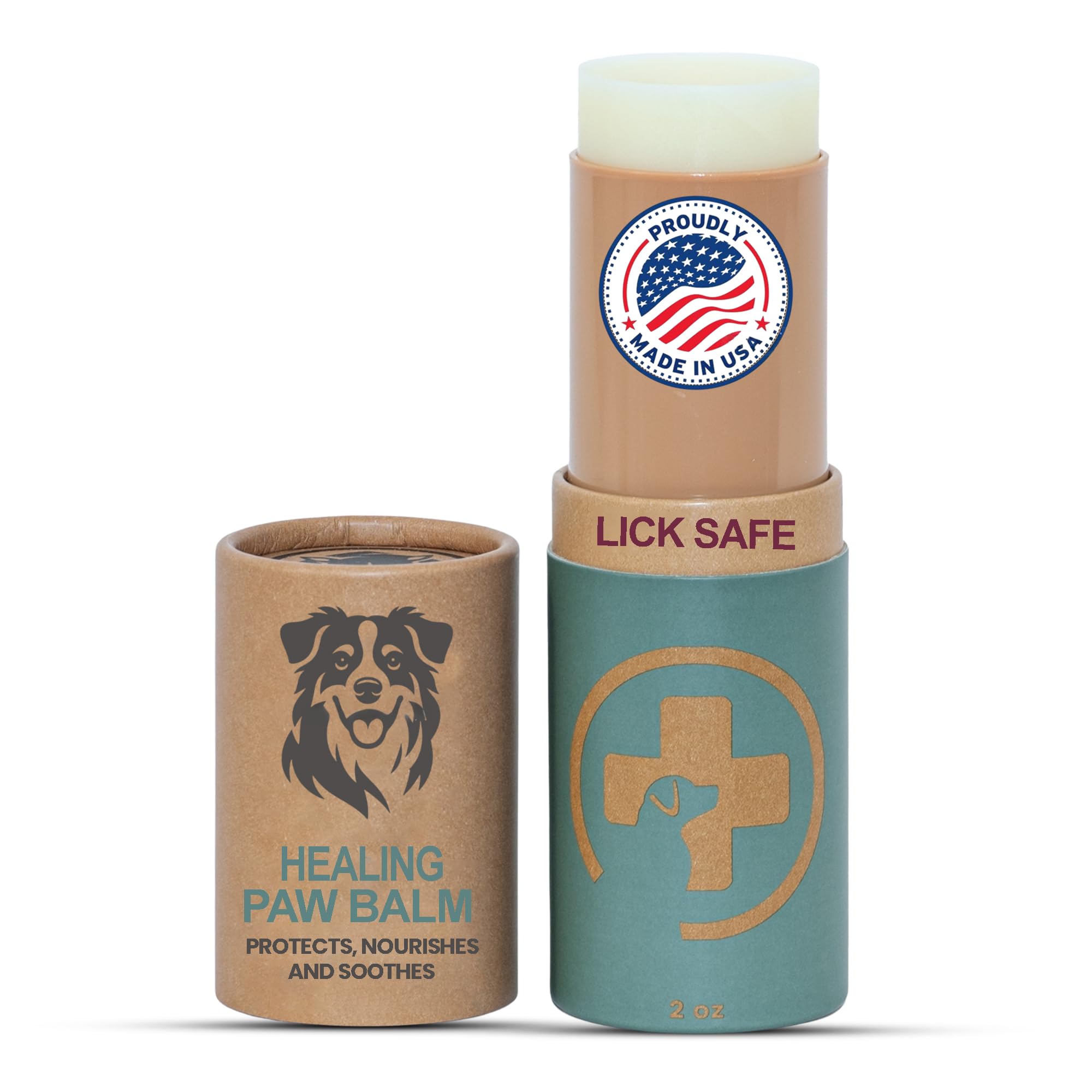 Healing Dog Paw Balm (2oz) - Moisturizer, Soother, and Pain Relief for Dry, Cracked, or Irritated Paws - Natural - Lick-Safe Formula - Safe for Dogs, Puppies, or Cats - Made in The USA