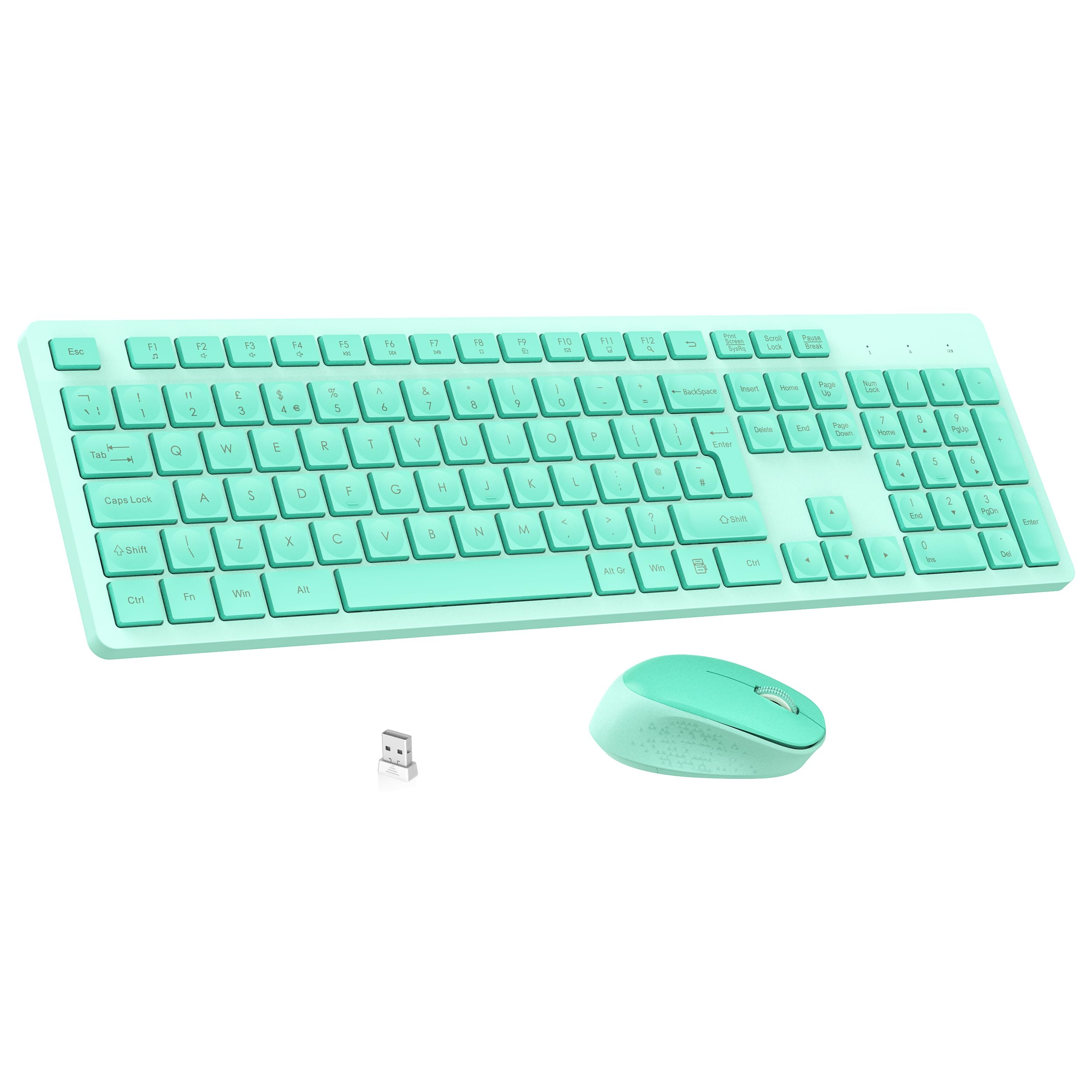 LeadsaiL Wireless Keyboard and Mouse Set, 2.4GHz USB Computer Keyboards and Mouse Combo, Ergonomic Design with 12 Multimedia Shortcuts for HP/Lenovo Laptop and Mac-Pink — view 8