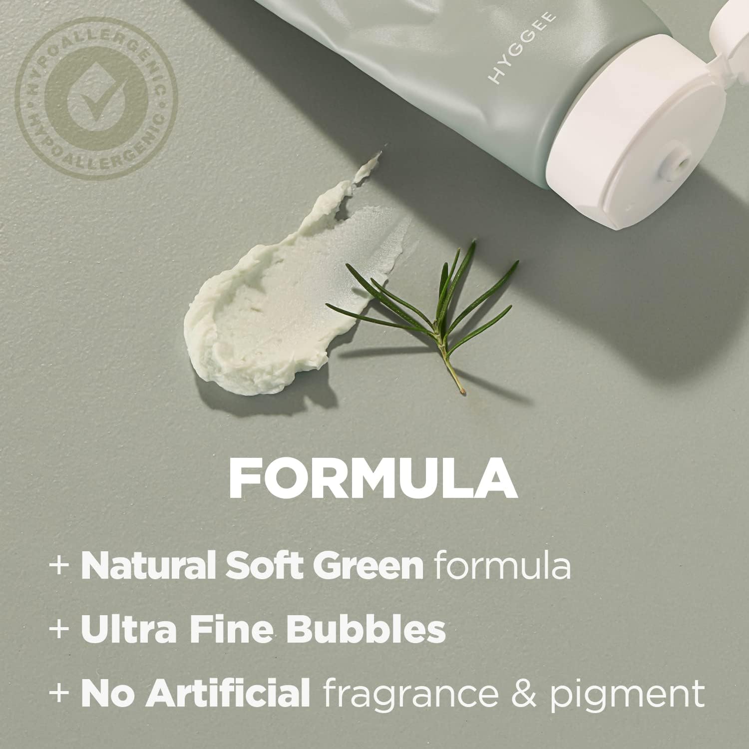 HYGGEE Soft Reset Green Cleansing Foam - Gentle Face Wash with Tea Tree Extract, Ultra Micro Bubbles Mild Facial Cleanser for Sensitive Skin - Soothes & Moisturizes Irritated, 5.07oz. - Image 5