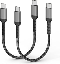 1ft USB-C to USB-C Cable Short Type C to Type C Fast Charging Cable Compatible with Apple iPhone 16/15 Pro/Max Samsung Galaxy Google, Short USBC to USBC Cord 12 Inch