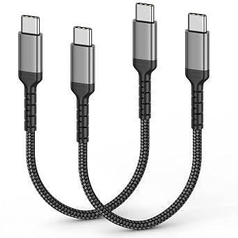1ft USB-C to USB-C Cable Short Type C to Type C Fast Charging Cable Compatible with Apple iPhone 16/15 Pro/Max Samsung Galaxy Google, Short USBC to USBC Cord 12 Inch