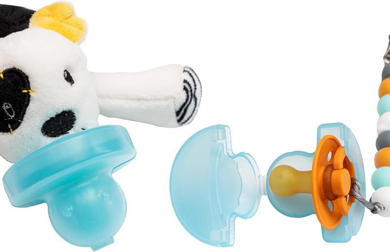 Keepsie Portachupetes - Funda protectora para chupetes y clips | Fabricado en Estados Unidos | Sin BPA | Se adapta a la mayoría de las marcas | Estuche de viaje para bolsa de pañales y hogar | Paquete de 2 azules.