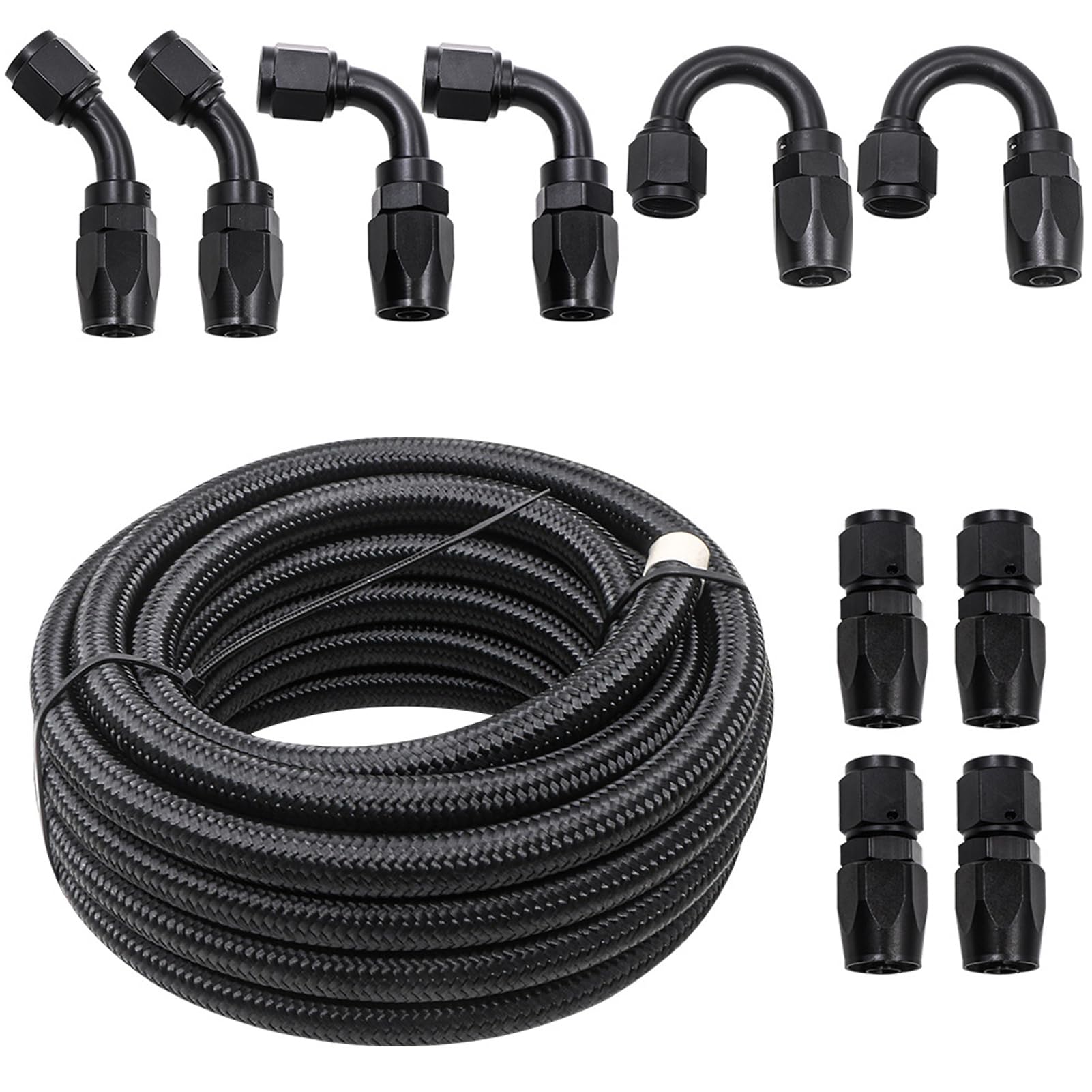 Kit de línea de combustible 6AN manguera trenzada de nailon 20 pies para motor