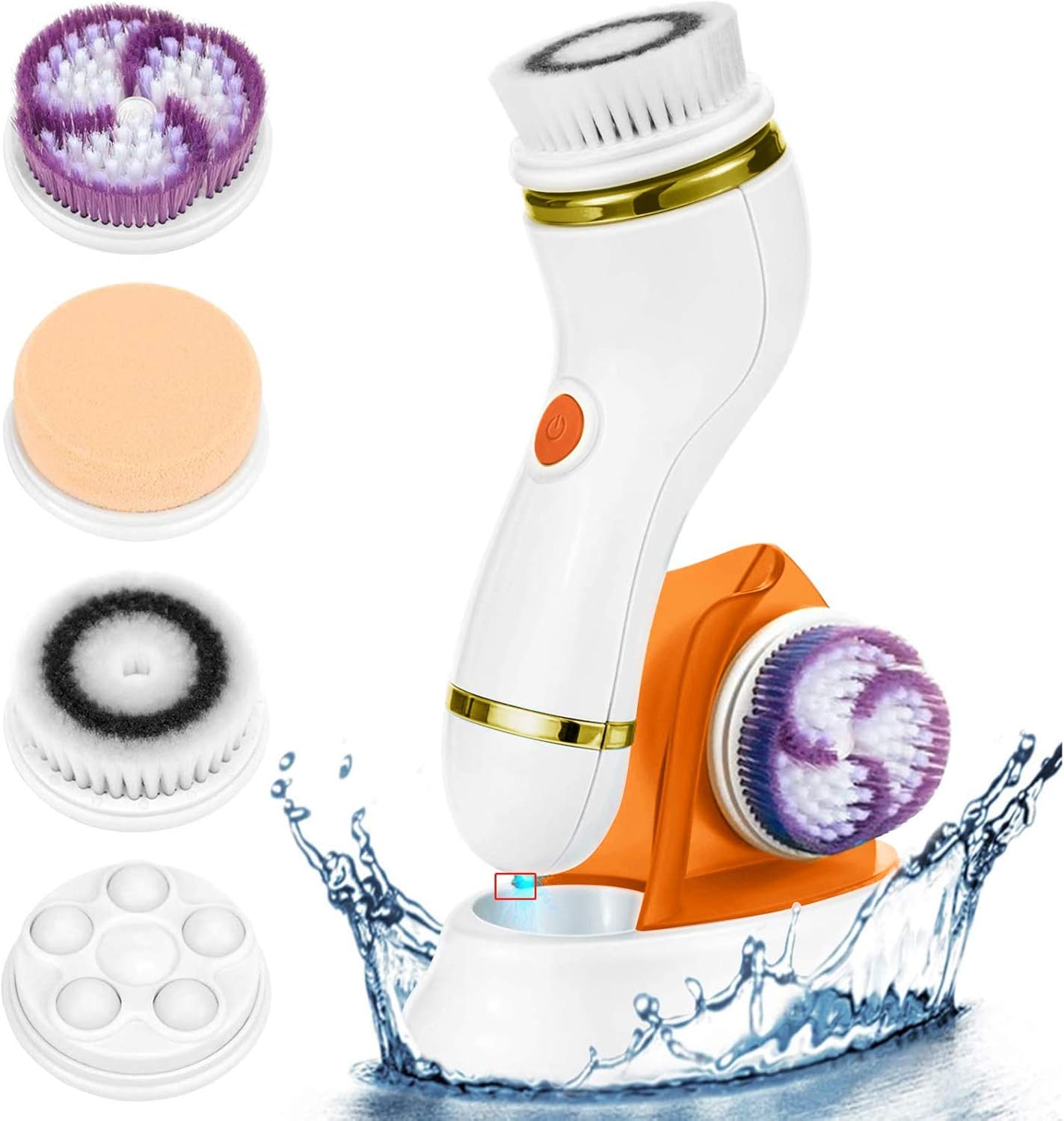 4 in 1 Face Brush Electric Facial Cleansing Brush Waterproof Face Spin
