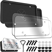 MotorFi 2-Pack Silicone License Plate Frames with Polycarbonate Covers - Rust-Proof, Weather-Resistant, Street Legal Car Protector