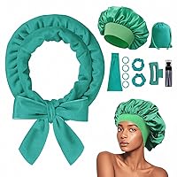 Vista 10 de Rizos sin Calor con Diadema para la Noche, 70'' Rizadores de Cabello sin Calor para Cabello Mediano a Largo, Negro