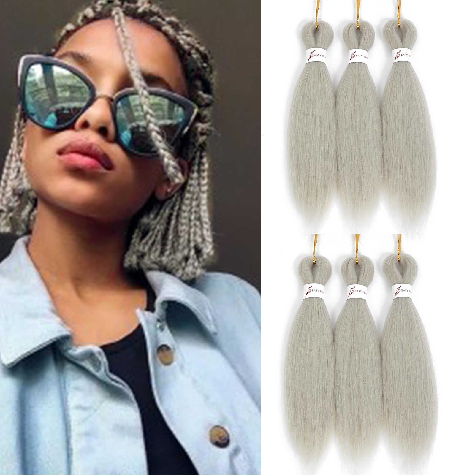 Alileona Braiding Hair Pre Stretched 12inch Pre Stretched Braiding Hair Extensions, Professional Hot Water Setting Perm Yaki Texture Prestretched