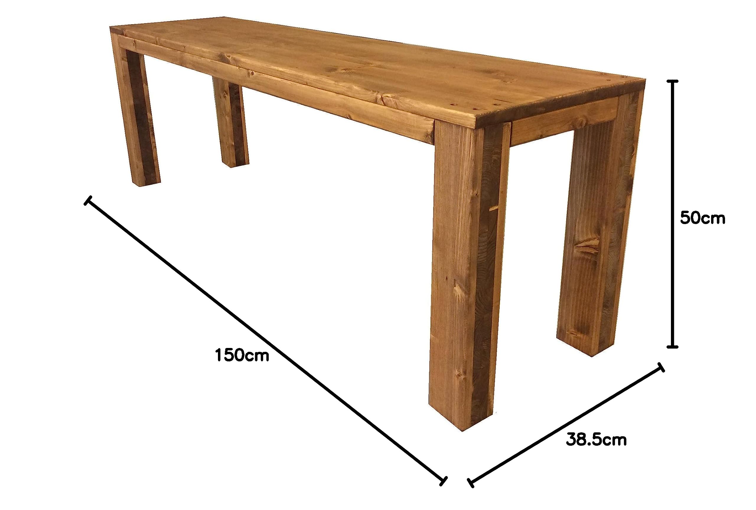 Banc En Bois Sapin 100x38.5x45 Cm - Imprégné Noyer - Pour Intérieur/Extérieur - Fabriqué En Italie