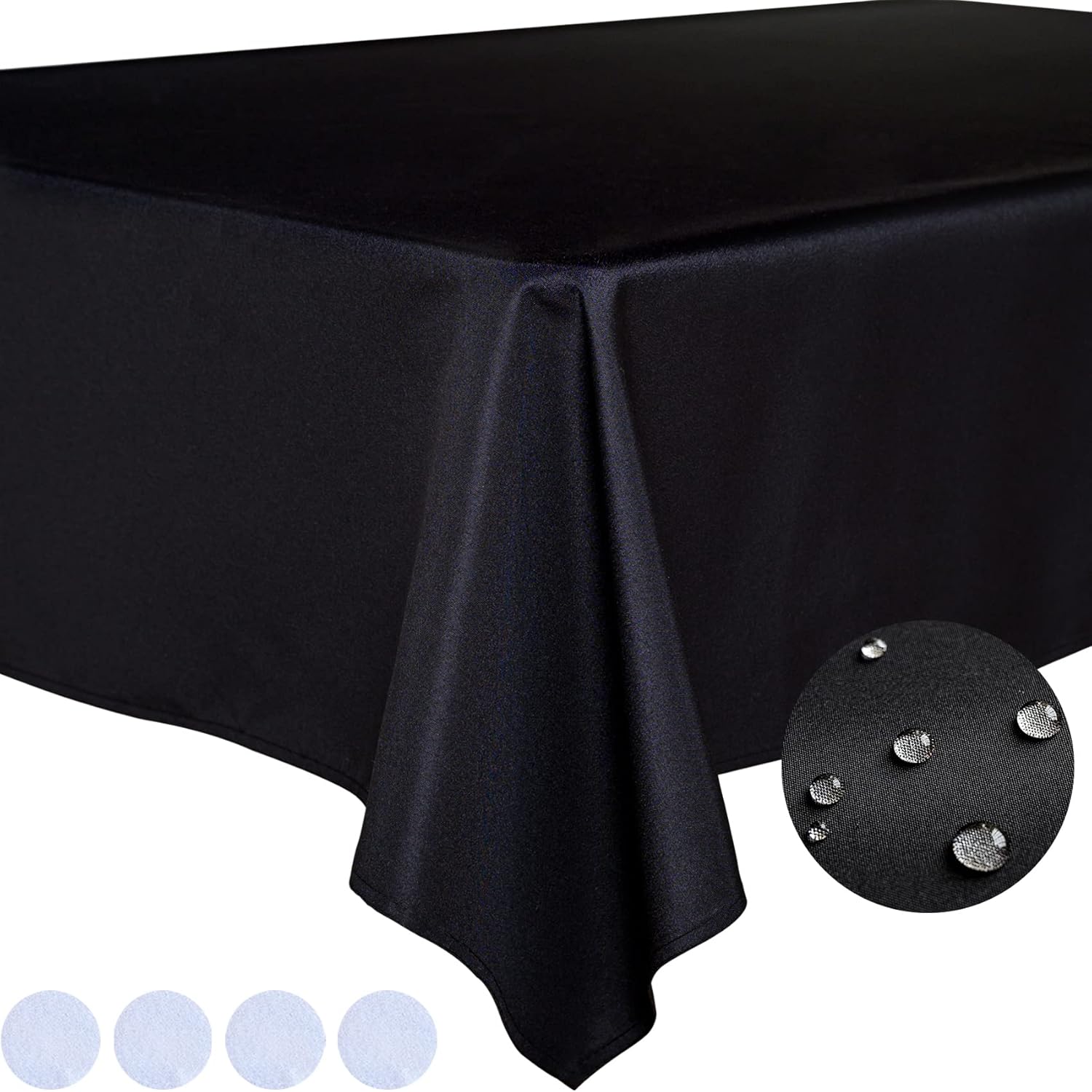 BYDOLL Table Cloth Black 30x30 Inch Tablecloth for 4 Foot